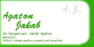 agaton jakab business card